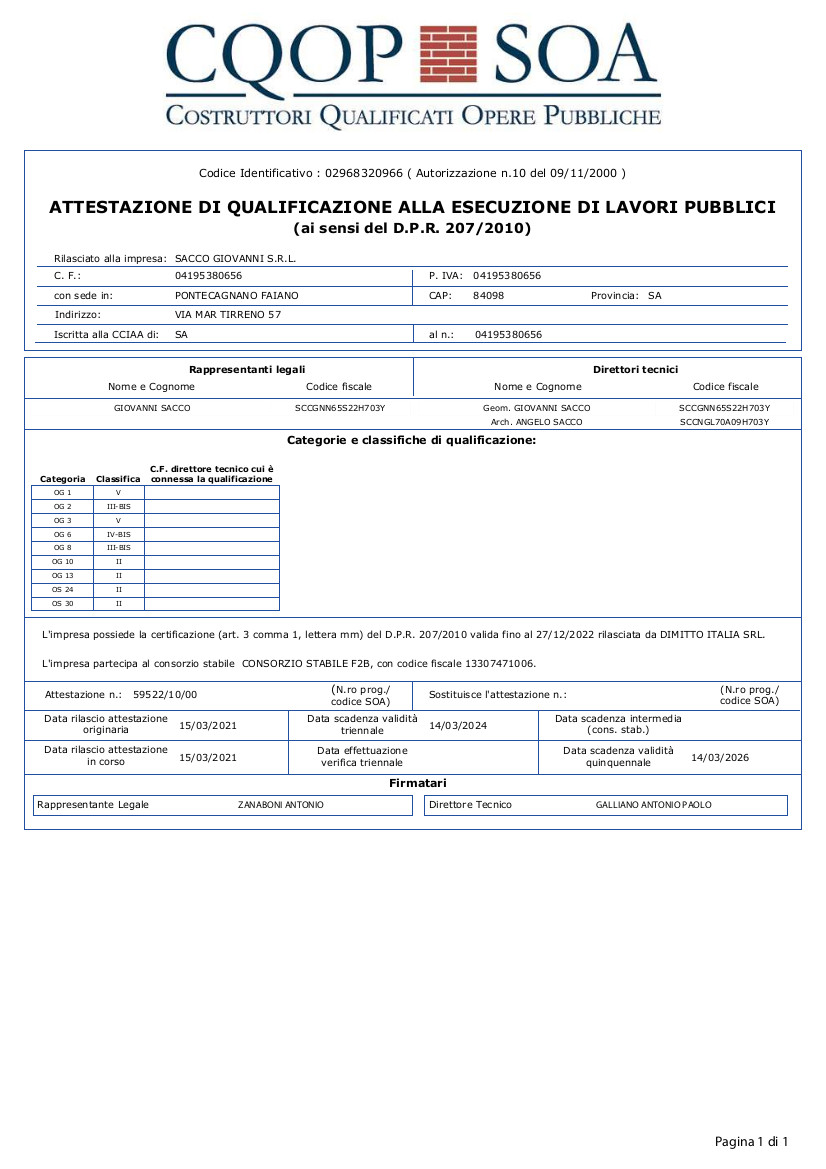 Attestazione SOA